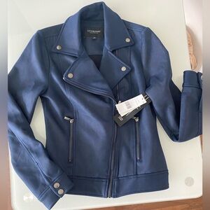Liverpool Blue Leather Jacket for Women